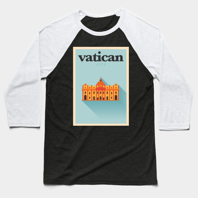 Vatican Poster Baseball T-Shirt by kursatunsal